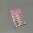 Cat Eye Press On Nails- Jofay Fashion Press On Nails Christmas Almond for Gifts, Nude Short Stick On Nails with Glue, Glossy Reusable Nail Tips in 16 Sizes - 32 Soft Gel Fake Nails Kit, Nude Cat Eye