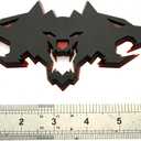1pc New Big Size Wolf Pack Badges Emblems 6.5 inch 3D Front Logo Replacement for Tsla Cybertruck 2024 Car Truck Motorcycles Side Rear Styling Decal Sticker Universal Car (Redline)