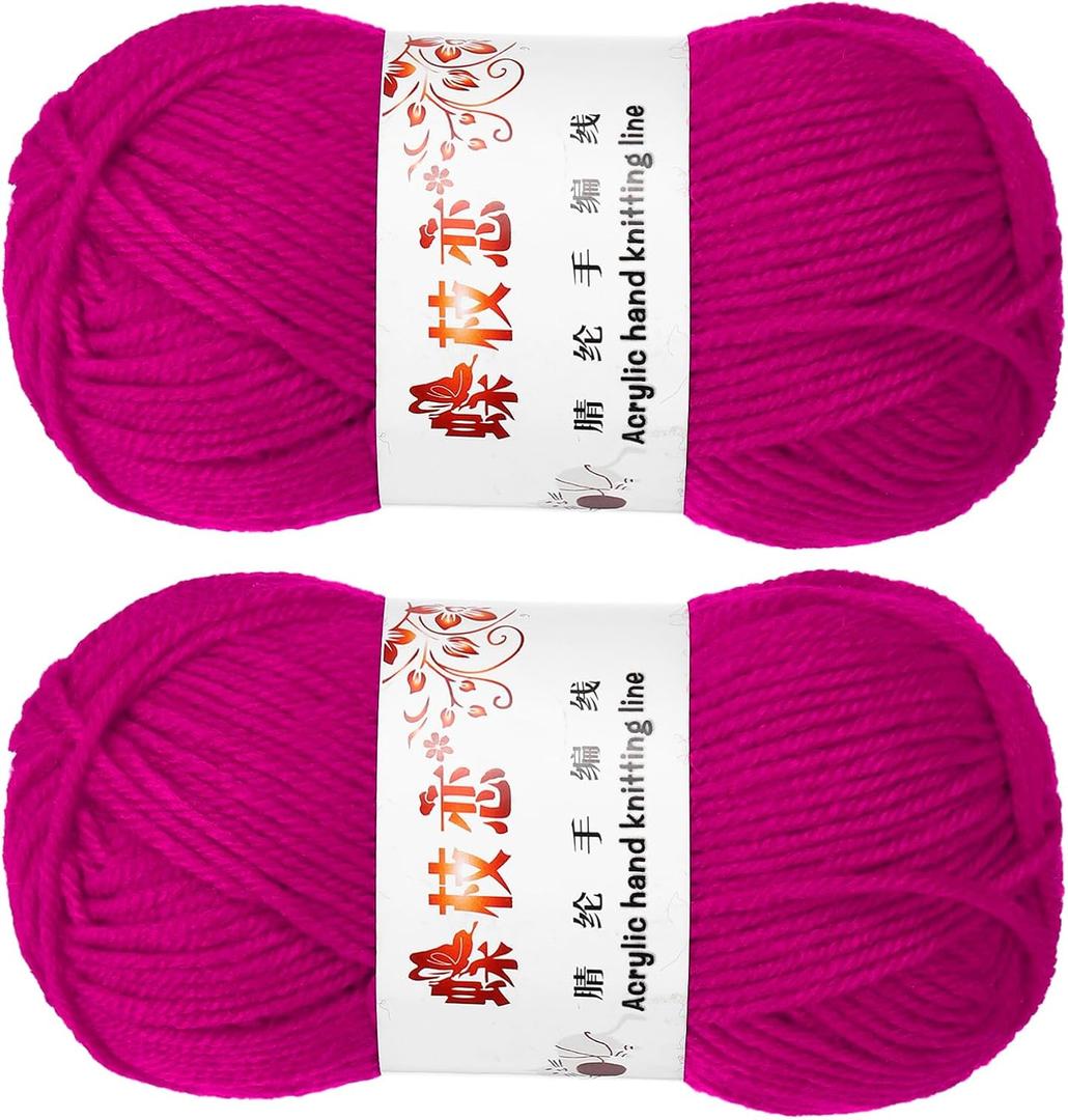 4 Multicolor Skeins Acrylic Yarn Soft Knitting Yarn for Crocheting DIY Handicraft Knitting