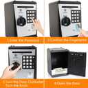 Lyght Mini ATM Savings Bank for Real Money, Electronic Voice Piggy Banks, Fingerprint Password, Kids Safe Box, Cool Stuff Gift for Boys and Girls Silver/Black