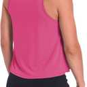 Mippo Crop Tops for Women Sleeveless Workout Tops Flowy Athletic Tank (Pink, XL)