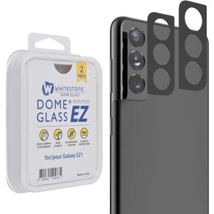 2 x Whitestone DOME Camera EZ Type [Easy Installation] Tempered Glass Lens Protector for Galaxy S21 [2Pack]