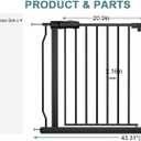 Extra Wide Pressure Mount Baby Gate Walk Through Auto Close White Metal Child Dog Pet Indoor Safety Gates for Stairs,Doorways,Kitchen and Living Room (43.31"-48.03"/110-122CM, Black)