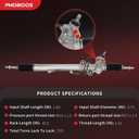 PHOBOOS Hydraulic Power Steering Rack and Pinion Assembly Compatible with Toyota Land Cruiser 1998-2002 & Lexus LX470 1998-2002, V8 4.7L, New Unit, Leak Resistance, Direct Fit, Ref. 26-2603, 97-2603