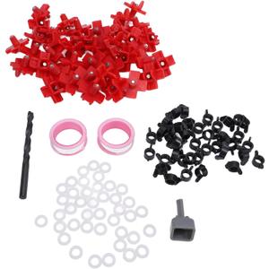 Automatic Poultry Nipple Waterer, 40PCS Chicken Waterer Nipples with Drill Bit, Plastic Steel Chicken Nipple Drinker for Bucket Feeders and Chicken Coop, Red Nipple for Drinking