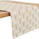 Ruvanti 100% Cotton Table Runner 108 Inches Long, Non-Slip, Stain Resistant, Washable & Reusable Table Runners Perfect for Wedding, Parties, Christmas, Holiday, in-Door use - Luminous