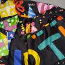 Horaldaily Birthday Tablecloth 60x104 Inch Rectangular, Happy Birthday Ballon Black Washable Seasonal Table Cover for Party Picnic Dinner Decor