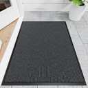Naturei Front Door Mat, 3' x 4' Heavy Duty Indoor Outdoor Door Mat for Entryway, Commercial Door Mats Entrance, Low Profile Welcome Mats Non-Slip, Durable Rubber Backing Entry Mat for Patio, Home