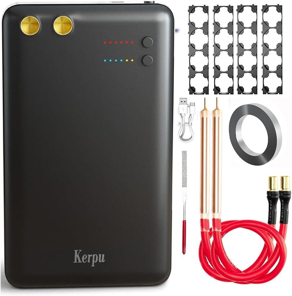 Spot Welder, Kerpu Mini Spot Welder, Portable Spot Welder Machine, Spot Welding Equipment Energy Storage 5000mAh for DIY 18650 Battery, Portable Battery Welder with Type-C port (Black)