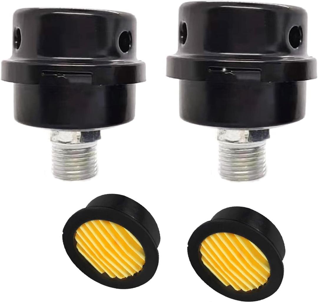 Air Compressor Silencer 1/2"PT 20mm Filter Air Compressor Muffler Accessories Air Compressor Intake Filter Noise Muffler Silencer 20mm Thread, Pack of 2