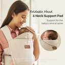 Momcozy Newborn Carrier WeeSnug- Lightweight and Cozy Comfort for 7-25 lbs, Ergonomic Cross-Back Support, Effortless to Put On, Hands-Free Baby Carrier with Lumbar Support, Khaki
