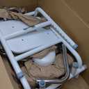 Drive Medical 12455 Adjustable Height Stool with Back and Arms White