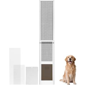 Dog Door for Sliding Glass Door Insert, Height Adjustable from 44" to 84", Large
