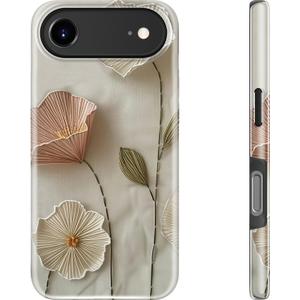 Goodon for iPhone 17 Air Case - Compatible with Magsafe - Dual-Layer Hard Shell & Silicone Cover - Protective Phone Case with Cute Wildflower Designs for Women - Ethereal Wire Florals