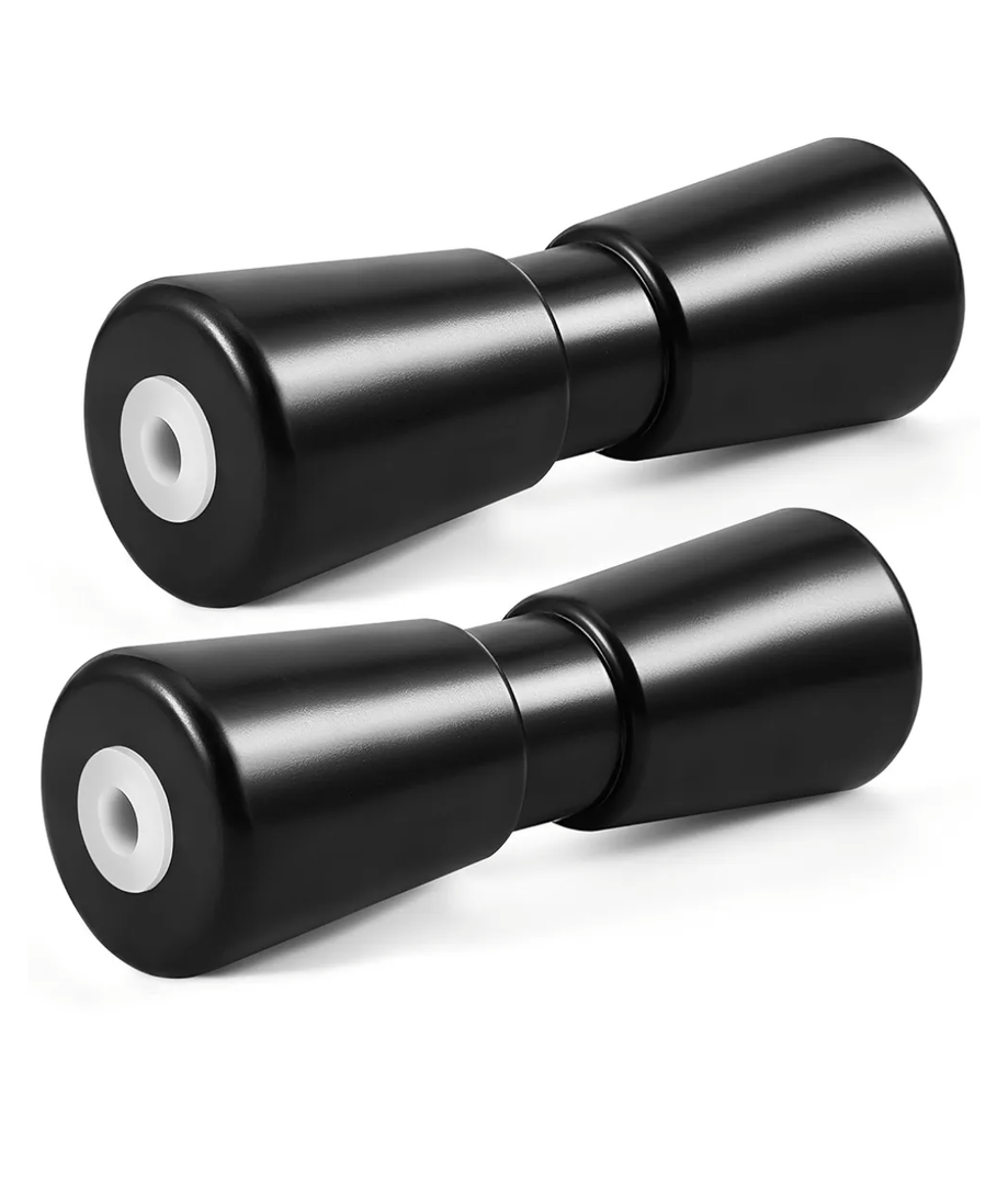 Bekith 2 Pack 8 Inches Heavy Duty Boat Trailer Roller, Black Rubber Shaft Keel, Rubber Bow Roller Boat Trailer Bow Stop Boat Trailer Accessories Replacement Boat Trailer Parts