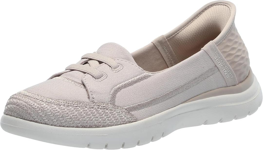 Skechers Women's Slip-ins: On-The-Go Flex - Top Notch Loafer Flat, Taupe, 8