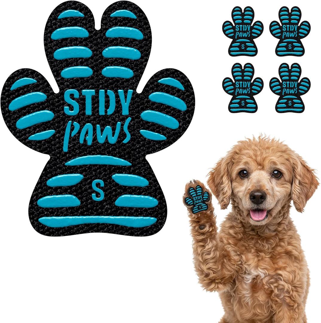 Anti-Slip Paw Stickers for Dogs Feet - Non-Slip Paw Pads for Traction on Hardwood & Tile Floors - Breathable Adhesive Friction Foot Grips for Senior & Injured Dogs  24 Pads (Size S)