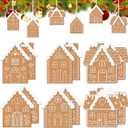 12 Pcs Christmas Gingerbread House Ornaments 3.5 Inch Clay Christmas Tree Cookie Decorations for Xmas Hanging Tree Decoration with Strings Home Decor Ornaments House Shaped