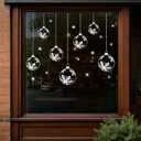 Christmas Stencils for Crafts Reusable Large Christmas Window Stencil Snowflake Bauble Stencils Templates for Window Glass Wall Holiday Decor