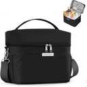HOMESPON Lunch Box for Women Men - Insulated Lunch Bag Waterproof Lightweight Cooler Bag for Work, Picnic, Travel (Large, Black)
