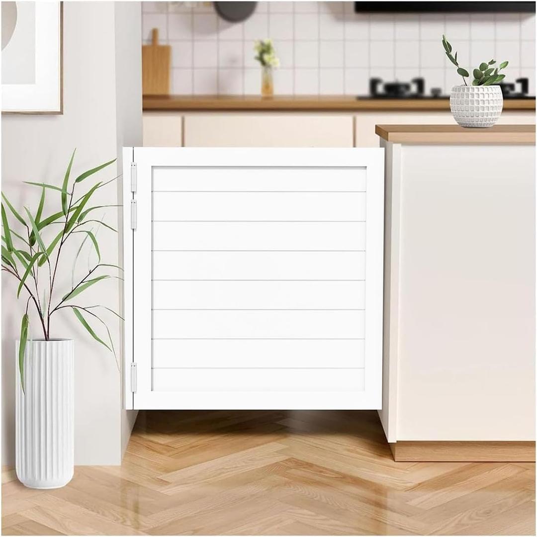 Cafe Door Swinging Door Pine Wood Saloon Door Includes Hinges for Kitchen Shop Entrance Partition Pub, Painted Finished (White, 35.4"x35.4")