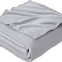 Hanslee Cool Grey Fleece Blanket Twin Size Lightweight Fuzzy Soft Anti-Static Microfiber Dorm Bed Blanket (60x80 Inch)