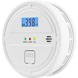 Smoke and Carbon Monoxide Detector Battery Operated,2-in-1 Smoke Carbon Monoxide Detector,Digital Display,Smoke Alarm for Home,Kitchen