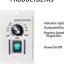 400W Permanent Magnet DC Motor Speed Controller, Electric Speed Regulator with AC 110V Input and DC 0 - 90V Output, Knob-Adjustable Speed