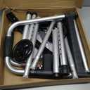 Walkers for Seniors, One-Hand Folding, 8 Height Adjustments, Walkers with Wheels, 2 Skis and 5" Wheels, Lightweight Walker for Seniors, Standard Walkers for Seniors, Aluminum Frame, Frosted Silver