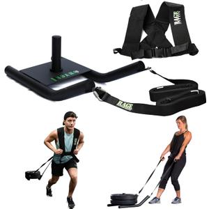 Speed Training Pull Sled, Workout Weight Sled for Upper Lower Body Speed & Strength Development, Endurance & Cardio Training, Helps Build Knee Strength, Compatible with 2" Weight Plates