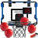 NIPLOOOW Indoor Basketball Hoop for Kids, Over The Door Mini Basketball Hoops, Mini Hoop with Scoreboard & 4 Balls, Kids Basketball Hoop Sport Toys Gifts for 5 6 7 8 9 10 11 12+ Year Old Boys