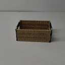 Handwoven Multipurpose Rectangle Rattan Tray, 20 x 12  Durable Wicker Tray with Leather Handles for Home Decor Display