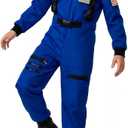 Astronaut Costume for Kids Space Pilot Toddler Boys Birthday Halloween Costumes Blue, 10-12 Years
