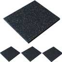 MYOYAY 4 Pack Interlocking Tile 20" x 20x 1Heavy Duty Rubber Flooring Mat Anti-Vibration Anti-Slip Exercise Mats for Gym Equipment and Cushion for Workouts, Cover 11.12 Sq.Ft (Black + Blue Yellow Spot)