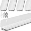 Hicarer 4 Pcs 36 Inch Storm Door Bottom Sweep for Door Seal l Shape 1-3/4 Inch Door Replacement Parts with Vinyl Fins Stripping Kerf Draft Stoppers Weather Stripping Threshold Seal