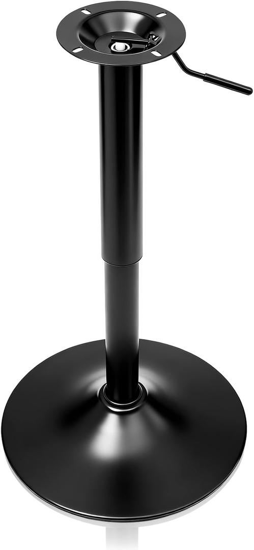 Height Adjustable Bar Table Base with Gas Lift and 360 Swivel, 27.5" to 35.4", 15" Round Cast Iron Pedestal Base Only for Pub Bistro Cafe Cocktail Kitchen Counter Home Bar Tables, 500 Lbs Capacity