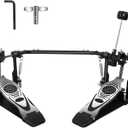 Double Bass Drum Pedal, Heavy-Duty Double Chain Drive Kick Pedal with Adjustable Beater & Spring Tension, Non-Slip Base Plate - Compatible with Acoustic/Electronic Drum Kits