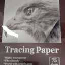 Tracing Paper for Drawing, 9 X 12'' Tracing Paper Pad, 75 Sheets Transparent Vellum Paper for Tracing Pads, 38lb/60gsm Translucent Trace Pad for Pencil Sketching, Image Tracing.