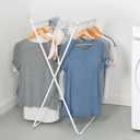 Honey-Can-Do Easy-Fold Collapsible Clothes Drying Rack, Sturdy Metal Laundry Rack Holds 40 lbs, Space-Saving Foldable Towel Rack for Indoor Outdoor Use, Non-Skid Feet, White