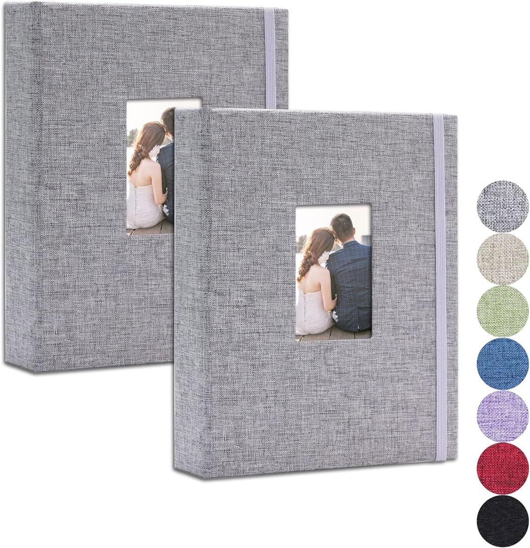 Vienrose Mini Polaroid Photo Album Book 208 Photos 2x3 Inch Pictures for Fujifilm Instax Mini 7s 8 9 11 25 26 40 50s 90 Evo Z2300 Instant Camera, Polaroid Snap Gray 2 Pack (Grey)