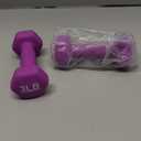 Basics Neoprene Hexagon Workout Dumbbell Hand Weight, 3-Pound, Purple - Set of 2