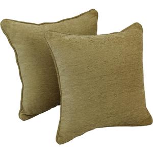 Blazing Needles Corded Square Jacquard Chenille Throw Pillow, 18", Hawthorne Multi 2 Count
