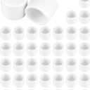 QWORK PVC Pipe End Cap Fitting, 40 Pack 1/2" Furniture Grade SCH40 Pipe Plug Socket Fitting, External End Cap, White (0.5 Inch)