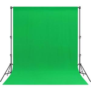 6 x 9 FT Green Screen Backdrop - Polyester Fabric for Video Streaming, Portrait Photoshoot, Wall Mounted, Parties and Small Events