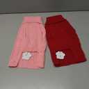 2 Pack Dog Sweaters for Small Dogs Winter Turtleneck Pullover Cable Knit Fleece Stretch Puppy Doggie Chihuahua Toy Poodle Yorkie Pomeranian Boy Girl Pet Clothes (S, Pink & Red)