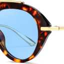 FEISEDY Retro Aviator Sunglasses for Women Men Trendy Oversized 70s Vintage Metal Sun Glasses B0408
