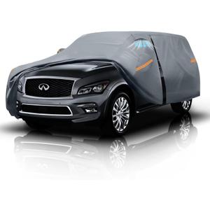 Large SUV Car Cover for Infiniti QX80 (2014-2026) 100% Waterproof All Weather, Heavy Duty Outdoor Full Exterior Covers Rain Sun Wind UV Protection. (Custom Fit Infiniti QX80+Towel+Bag)