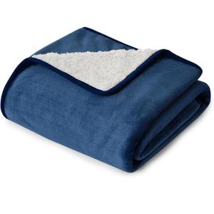 Bedsure Waterproof Dog Blankets for Small Dogs - Small Cat Blanket Washable for Couch Protection, Sherpa Fleece Puppy Blanket, Soft Plush Reversible Throw Furniture Protector, 25"X35", Blue