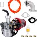 RUTU PZ22 Carburetor 22mm Carb with 38mm Air Filter Cleaner Intake Pipe Kit for SSR 110cc 125cc Sunl Roketa Taotao Monkey Coolster ThumpStar CRF Pit Bike Atv Quad Parts