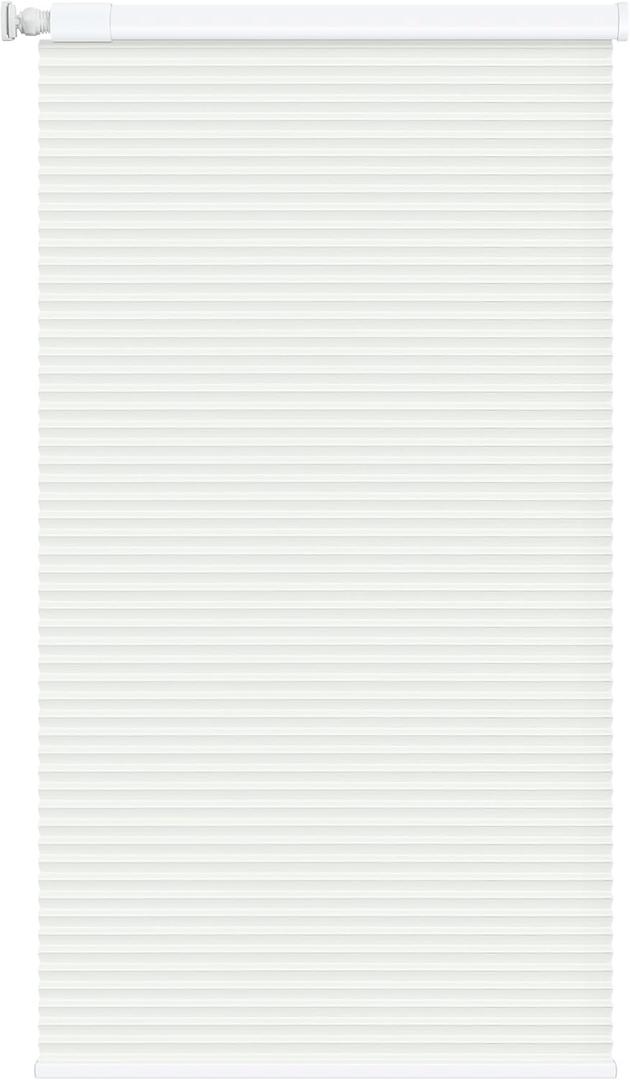 No Tools No Drill Cordless Cellular Blinds for Indoor Windows, Blackout Light Blocking Honeycomb Window Shades Pull Down Window Blinds for Home, White, 30" W x 72" H
